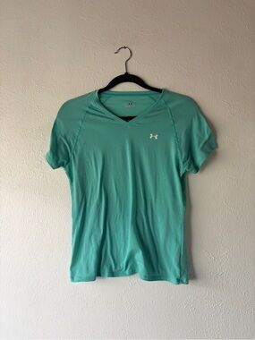 Under Armour Teal V-Neck Performance Tee Small